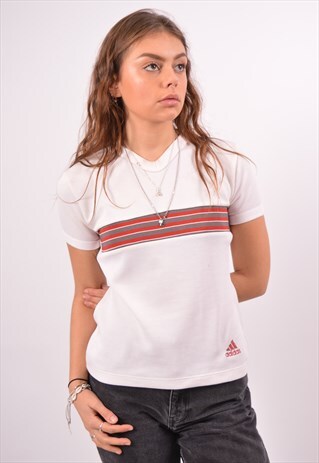 VINTAGE ADIDAS T-SHIRT TOP WHITE
