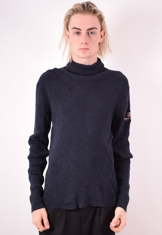 RALPH LAUREN MENS VINTAGE JUMPER SWEATER MEDIUM NAVY BLUE 90
