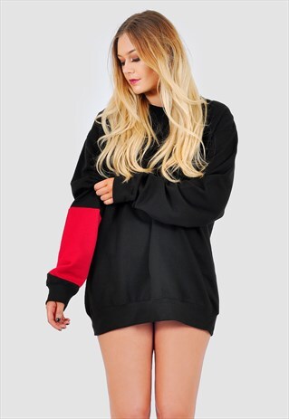 OVERSIZED RED PANEL JUMPER/DRESS