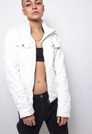 VINTAGE 90S LEE WHITE PADDED JACKET ID:5098
