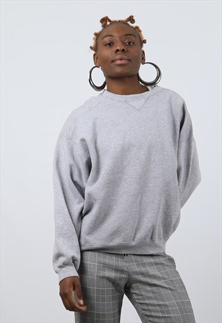 VINTAGE STARTER LARGE GREY EMBROIDERED LOGO SWEATSHIRT