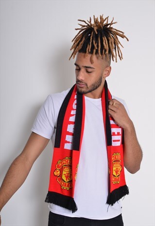 VINTAGE MANCHESTER UNITED SCARF RED