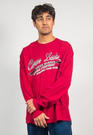 SOUTH DAKOTA LONG SLEEVE RED T-SHIRT