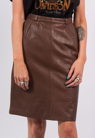 VINTAGE 90'S LEATHER PENCIL SKIRT