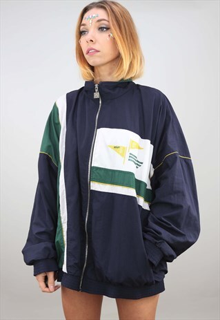 VINTAGE 80S 90S OVERSIZED FESTIVAL SHELL WINDBREAKER JACKET