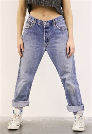 LEVI'S VINTAGE BLUE PAINT 501 MOM JEANS