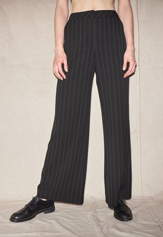 90S DEADBODY NORMCORE STRIPED HIGH WAISTED VISCOSE FLARES