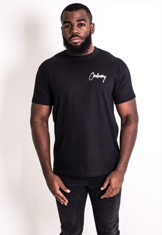 CLASSIC BLACK ORDINARY FRONT AND BACK T-SHIRT