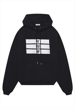 474 black & white organic cotton hoodie