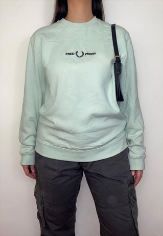 Vintage Fred Perry Green Spell Out Sweatshirt
