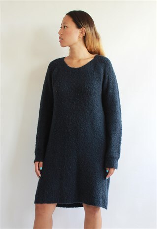 BLUE NAVY WOOL DRESS