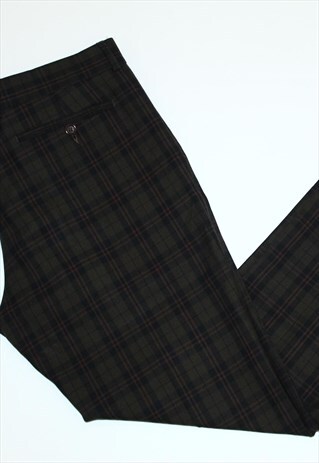 PAUL SMITH SLIM FIT DARK GREEN FLANNEL CHECK TROUSERS