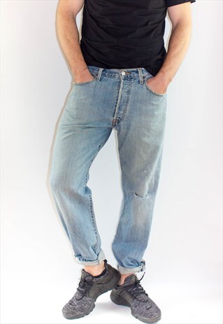 VINTAGE 90'S 501 WORN IN DISTRESSED LEVI JEANS