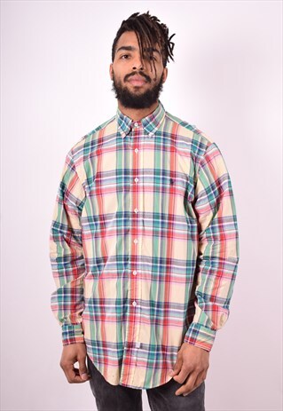 POLO RALPH LAUREN MENS VINTAGE SHIRT LARGE MULTI 90'S