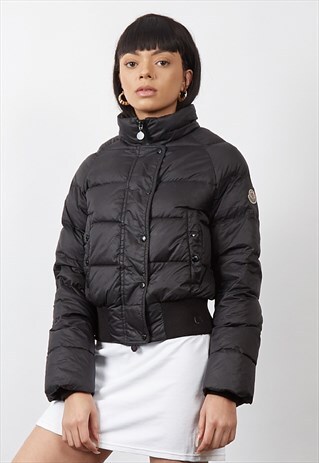 RARE VINTAGE 90'S MONCLER CLASSIC CROP BLACK PUFFER JACKET
