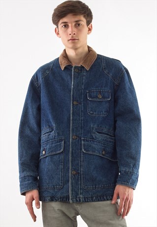 VINTAGE LOONEY TUNES TRUCKER COAT 90S BLUE DENIM JEANS