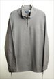 Vintage Reebok Fleece 1/4 zip Sweatshirt Grey Black