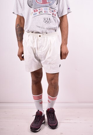 NIKE MENS VINTAGE SHORTS W36 WHITE 90'S