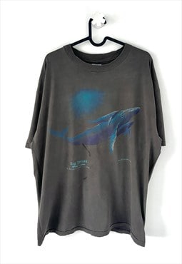 Vintage bit splash whale grey T-shirt single stitch XL