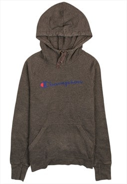 Vintage 90's Champion Hoodie Pullover Spellout Grey Small