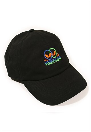 BLACK STRONGER TOGETHER EMBROIDERED ALIEN DAD SPORTS CAP