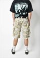 CARGO MILITARY MENS VINTAGE SHORT BEIGE ARMY CAMO CAMOUFLAGE