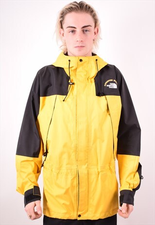 THE NORTH FACE MENS VINTAGE JACKET LARGE YELLOW 90S