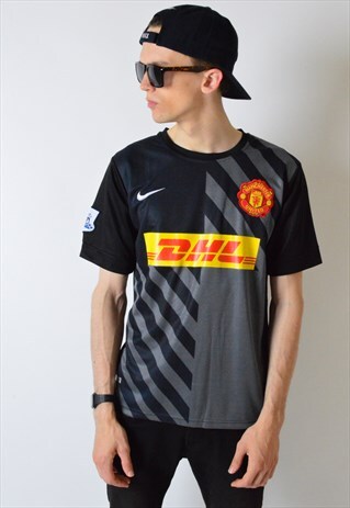 BLACK AND GREY NIKE DHL FOOTBALL SPORTS T-SHIRT