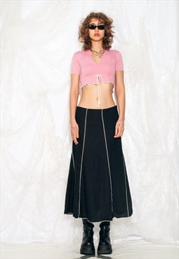 Vintage 90s Maxi Skirt in Black