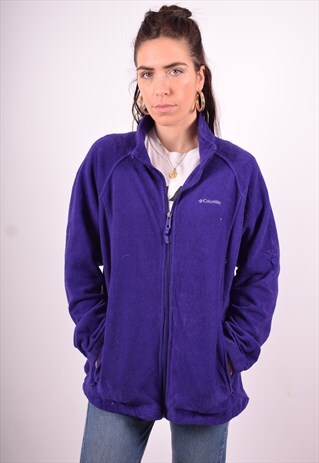 COLUMBIA WOMENS VINTAGE FLEECE JUMPER XXL PURPLE 90'S