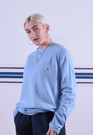 BABY BLUE YVES SAINT LAURENT EMBROIDERED JUMPER