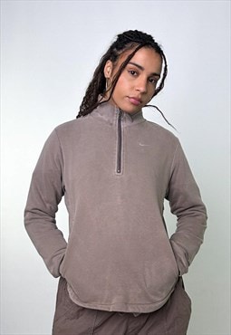 Grey y2ks NIKE Half Zip Sweatshirt