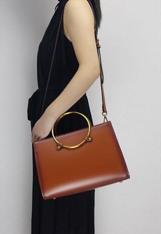 BIG LEATHER SHOULDER BAG / TOTE BAG