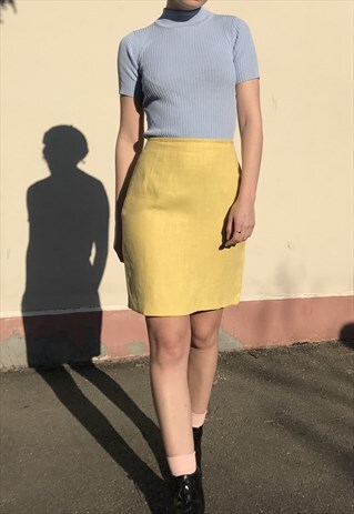 FAVORITE FIND LINEN YELLOW SKIRT