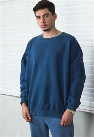VINTAGE POLO RALPH LAUREN SWEATSHIRT JUMPER LOGO 90S 21.5