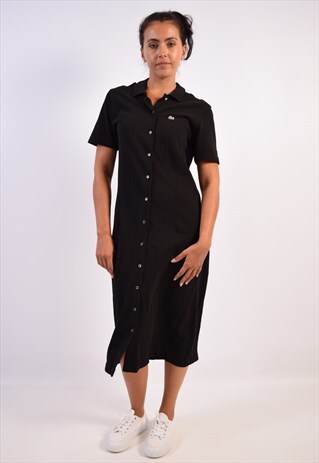 VINTAGE LACOSTE SHIRT DRESS BLACK