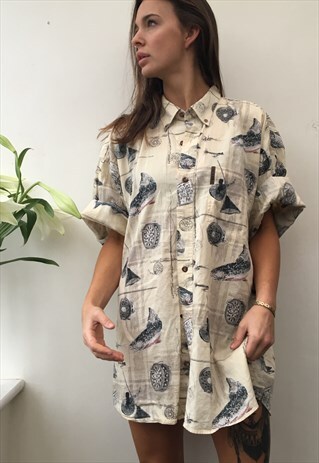 CRAZY PATTERN OVERSIZED RETRO VINTAGE UNISEX FESTIVAL SHIRT
