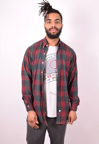 RALPH LAUREN MENS VINTAGE SHIRT MEDIUM MULTI CHECK 90S