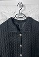 QUILTED BLACK MINIMAL SLIM PARKA / JACKET - L