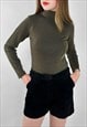 80'S VINTAGE GOLD BLACK LUREX STRETCHY TOP BODY