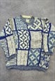 VINTAGE KNITTED JUMPER ABSTRACT PATTERNED KNIT SWEATER