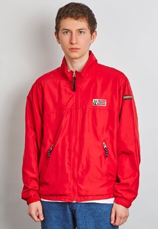 VINTAGE 90'S NAPAPIJRI RED BOMBER JACKET