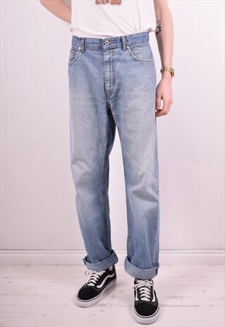 MOSCHINO MENS VINTAGE JEANS W36 L32 BLUE 90S