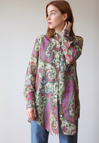 VINTAGE 90'S PAISLEY PATTERN SHIRT