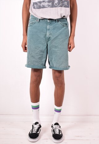 LEVI'S 560 MENS VINTAGE DENIM SHORTS W33 GREEN 90S