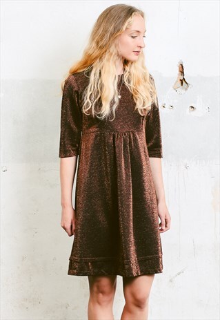 VINTAGE 80S METALLIC SMOCK DRESS