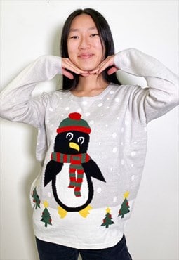 Vintage y2k penguin Christmas jumper 