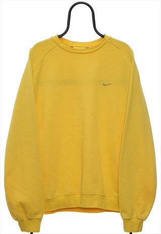Vintage Nike Logo Yellow Sweatshirt Mens
