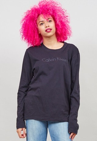 CLASSIC VINTAGE BLACK LONG SLEEVED CALVIN KLEIN T-SHIRT