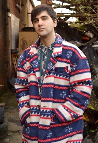 VINTAGE PATTERNED FLEECE JACKET